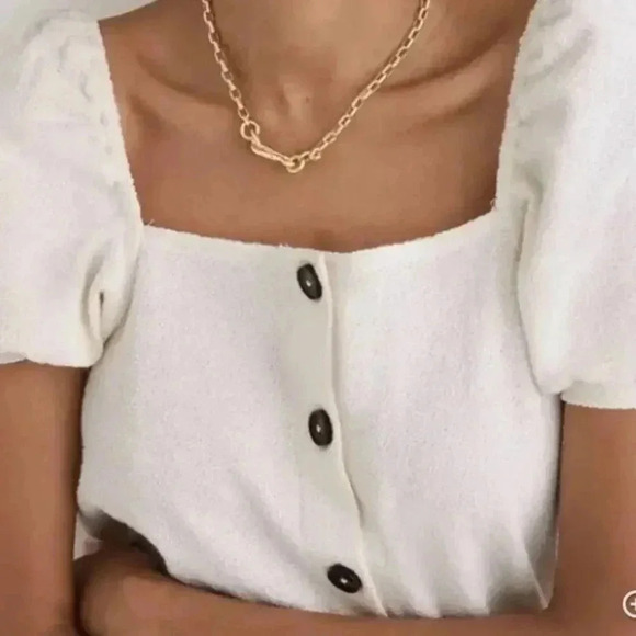 Madewell SQUARE NECK PUFF SLEEVED TOP Size XS - Picture 2 of 6